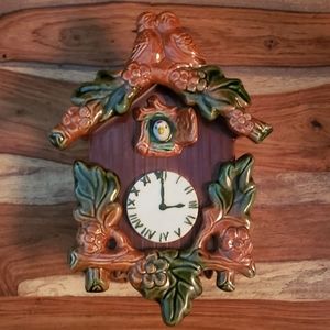 Vintage Ceramic CucKoo Clock Wall Pocket
